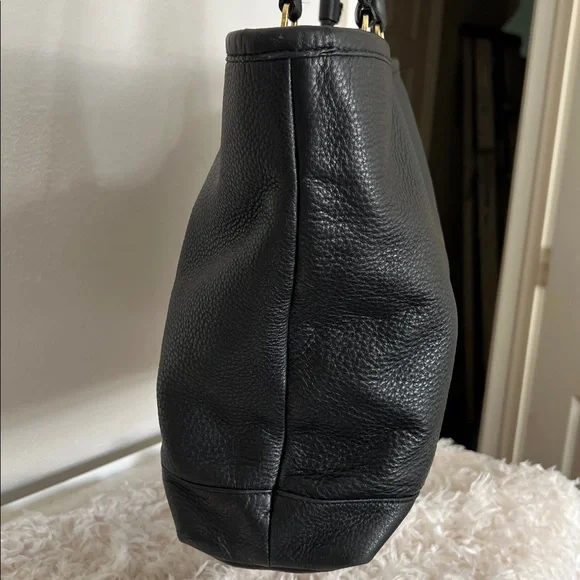 Tory Burch Black Pebbled Leather Maisey Shopper Tote